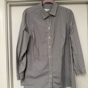 J. Jill Black and White Striped Shirt - 1X